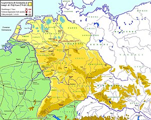 Roman Province of Germania in 9 A.D. before disaster of Teutoburgus