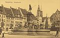 Hauptmarkt in Nürnberg mit dem Neptunbrunnen, Postkarte (um 1905), Verlag D. G. W.