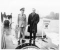 Dr. Waldo Lyon with ADM Hyman G. Rickover aboard the USS Nautilus