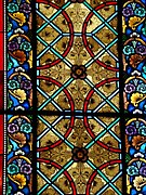 Detail of stained glass windows in the crypt, by the Maison Mauméjean (20th-century).