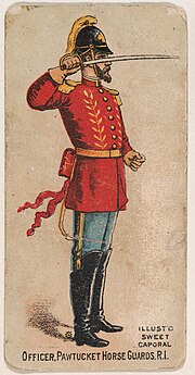 Thumbnail for File:Officer, Pawtucket Horse Guards, Rhode Island, from the Military Series (N224) issued by Kinney Tobacco Company to promote Sweet Caporal Cigarettes MET DPB872600.jpg