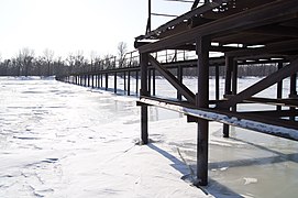 Rostov-on-Don, Old pier, Don River in ice, Winter in Russia.jpg