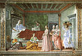 By Domenico Ghirlandaio, fresco in Cappella Tornabuoni, c. 1486-90