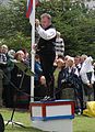 Sunleif Rasmussen directing the Olavsoka Cantata on 29 July 2009.