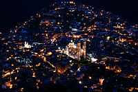 8. Santa Prisca Church from the air, Taxco, Guerrero. Author: Migueljimenezdcv