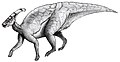 Parasaurolophus in tetrapod pose.