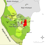 Rojales-Mapa de la Vega Baja del Segura.svg