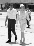 Marlene Dietrich and Burt Bacharach visit Jerusalem during a 1960 concert tour of Israel - Photo by Fritz Shlezingel.png