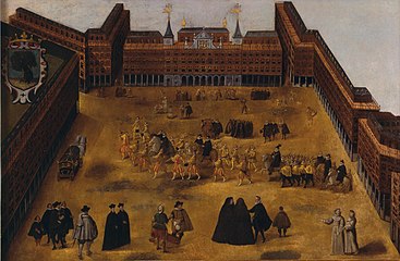 Perspectiva de la Plaza Mayor de Madrid. Obra anónima del siglo XVII.