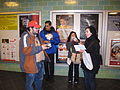 gathering for the "Underworld Tour" at U-Bahnhof Gesundbrunnen folks having Döner dinner