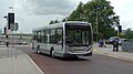 English: Z&S International (OU57 EXN), an Alexander Dennis Enviro200 Dart, in Great Western Street having crossed Friarage Road from Station Way, Aylesbury, Buckinghamshire, on Silver Route 1, part of the Aylesbury Rainbow Routes network, supported by Buckinghamshire County Council.