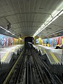 Haifa Carmelit, inside the Gan HaEm station view inside the tunnel downwards