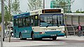 English: Arriva The Shires 3297 (X297 MBH), a Dennis Dart SLF/Plaxton Pointer 2 MPD, in Station Way, waiting for the traffic lights to change so it could cross Friarage Road, into Great Western Street/Aylesbury bus station, Aylesbury, Buckinghamshire, Blue Route 2, part of the Aylesbury Rainbow Routes network, supported by Buckinghamshire County Council.