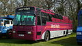 Southern Vectis 095 Hamstead Ledge (F505 LAP), an Dennis Javelin/Plaxton Paramount 3200, which is usually used a site office at events such as the Isle of Wight Festival. It features accommodation such as beds, for staff to stay in during the events.}}