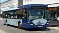 English: Metrobus 556 (YN55 PWU), a Scania OmniCity, in The Broadway, Crawley, West Sussex, on route 1.