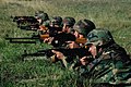 Georgian soldiers during training. The 1st soldier is using an AKM