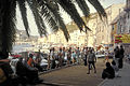 Pétanque players at the port of Bonifacio 1975