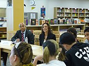 Harris visits Peterson Middle School, Sunnyvale, California (27 October 2010)