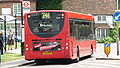 English: The rear of Selkent 36010 (LX58 BZY), a Dennis Dart SLF/Plaxton Pointer 2, on Vicarage Hill, Westerham, Kent, on Transport for London contracted route 246, which extends quite a way from the London boundary.