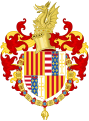 Coat of arms of the Kingdom of Naples under Aragonese monarchs (1442–1501), Order of the Golden Fleece.svg