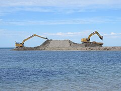 Sand mining at Tern Island Nature Reserve, November 2023 02.jpg