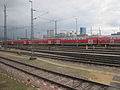 E 146 mit Doppelstockzug bei der Einfahrt in Basel Badischer Bahnhof aus der Rheintalstrecke