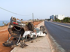 Bad one - auto wreck in Dakar Senegal, 2011.jpg