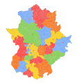 Judicial districts in Extremadura.