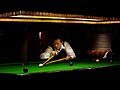 Snooker player with a rest