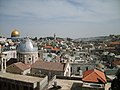 South-east view from the roof terrace onto the old city of Jerusalem