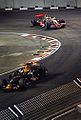 Hamilton following David Coulthard at the 2008 Singapore GP