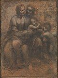 Leonardo da Vinci, The Virgin and Child with St. Anne and St. John the Baptist, c. 1506–8