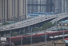 Freight trains and Jingguang Expwy 20190409.jpg