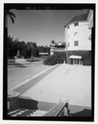 View north from northern staircase. Note the Flamingo Fountain to left of frame- CD-NXNW. - Hialeah Park Race Track, East Fourth Avenue, Hialeah, Miami-Dade County, FL HABS FLA,13-HIAL,1-20.tif