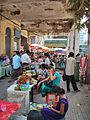 Street market in a main street in downtown Yangon August 2013