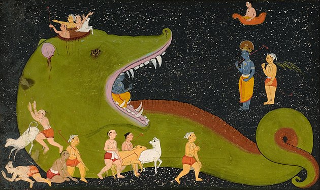 "Mewar_School_-_Krishna's_Victory_Over_Aghasura_-_Google_Art_Project.jpg" by User:DcoetzeeBot