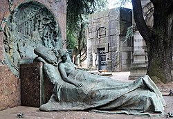 La morente, edicola Isabella Airold in Casati (1890.1891), Cimitero Monumentale Milan.- (Italie)