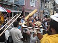 Dancing in the street at the Po-Boy Festival