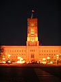 Rotes Rathaus (Red Town Hall) at night