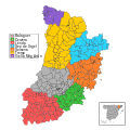 Judicial districts in Lleida province (with municipalities).