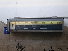 Single platform indicator at Győr.jpg