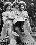 Carlisle Military Academy students Jessie (Bardin) Wardell, Ethel (Roy) Brown, and Eunice Taylor, 1910