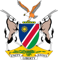 Coat of arms of Namibia with orange fish eagle.svg
