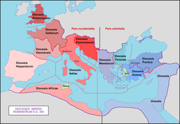 Roman Empire with dioceses in 300 AD.png