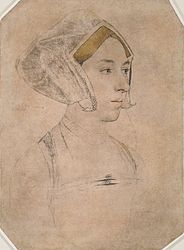 Possible portrait of Anne Boleyn label QS:Len,"Possible portrait of Anne Boleyn" label QS:Lpl,"Prawdopodobnie portret Anny Boleyn" 1532-1535