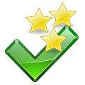 Starred checkmark_multiple stars.svg