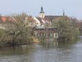 Blick über die Havel auf die Kirche St. Gotthard in Brandenburg a.d.H.