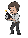 Thumbnail for File:Cartoon Man Holding A Time Bomb.svg