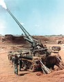 Firing M-107, 175mm gun during Operation San Angelo, Vietnam, 1968