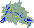 Berlin Map with the boundaries of its 12 boroughs